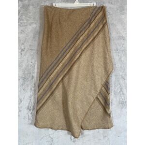Sundance Skirt Womens 14 Brown Tan Wool Blend‎ Asymmetrical Midi Lined Made USA